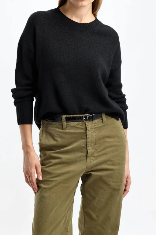 Femme Allude Pull Ras Du Cou En Noir
