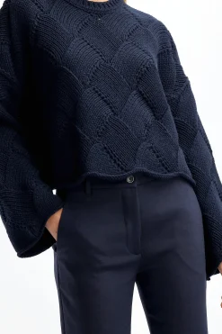 Femme JW Anderson Pull Weave En Marine Fonce