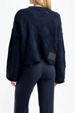 Femme JW Anderson Pull Weave En Marine Fonce