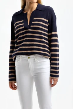Femme Rails Pullover Harris En Camel/Navy