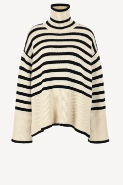 Femme Toteme Pull-Over Signature Stripe En Sable Clair