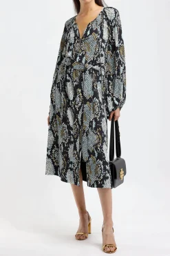 Femme Proenza Schouler Robe Chemisier Crepe Snake En Noir