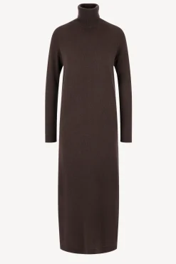 Femme Allude Robe En Tricot A Col Roule Marron