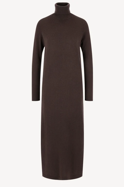 Femme Allude Robe En Tricot A Col Roule Marron