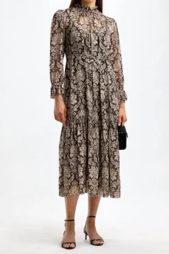 Femme Zimmermann Robe Lantern En Damas Noir