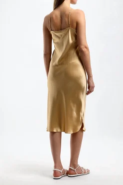 Femme Nili Lotan Robe Midi Cami En Kaki
