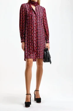 Femme Diane von Furstenberg Robe Prue En Chaine Rouge