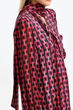 Femme Diane von Furstenberg Robe Prue En Chaine Rouge