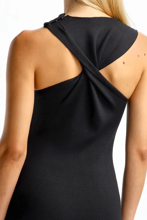 Femme Tom Ford Robe Tricotee Halterneck En Noir