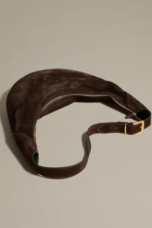 Femme Khaite Sac August Hobo En Daim Cafe