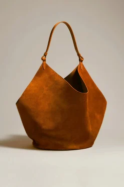 Femme Khaite Sac Lotus Medium En Caramel