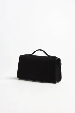 Femme Savette Sac Symmetry Pochette En Daim Noir