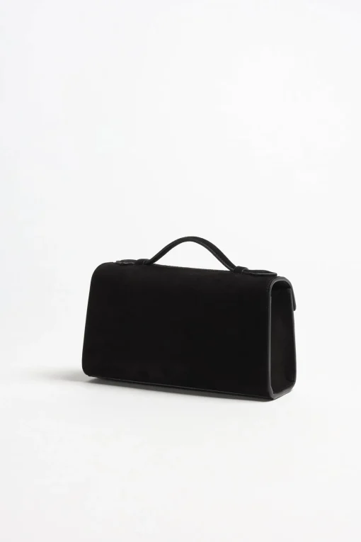 Femme Savette Sac Symmetry Pochette En Daim Noir