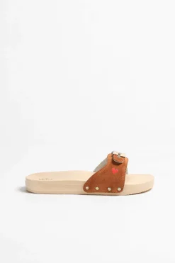 Femme Scholl x Anita Hass Sandale Pescura Flat En Cognac