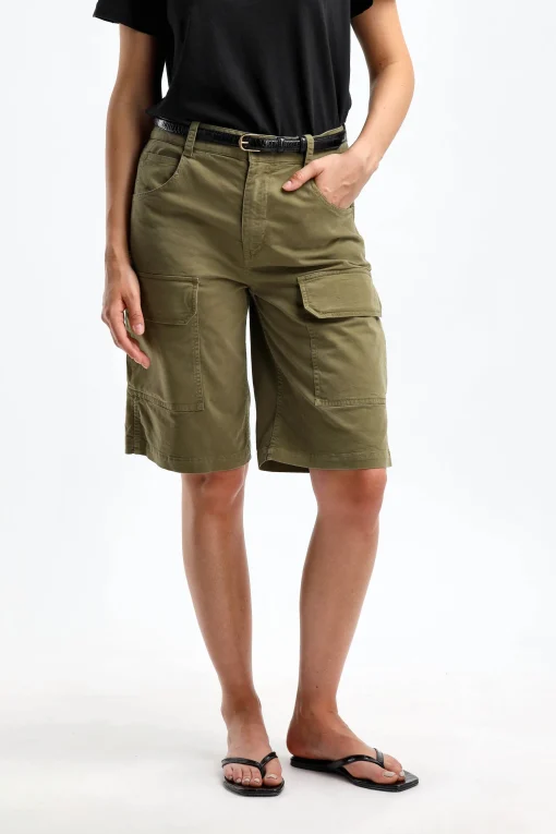 Femme Nili Lotan Short Lucca En Vert Olive