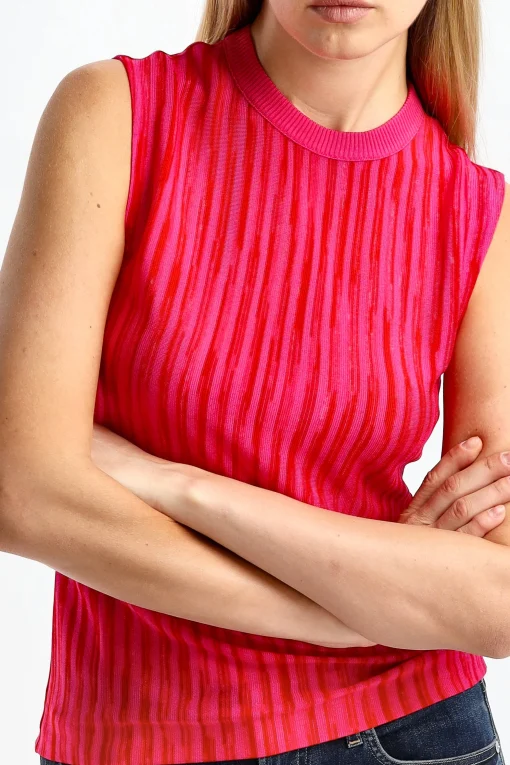 Femme Missoni Top En Rose Space Dye