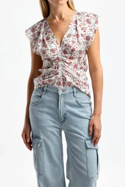Femme Isabel Marant Top Lonea En Ecru