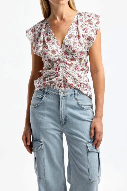 Femme Isabel Marant Top Lonea En Ecru