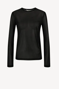 Femme Tibi Top Sheer Gauze En Noir