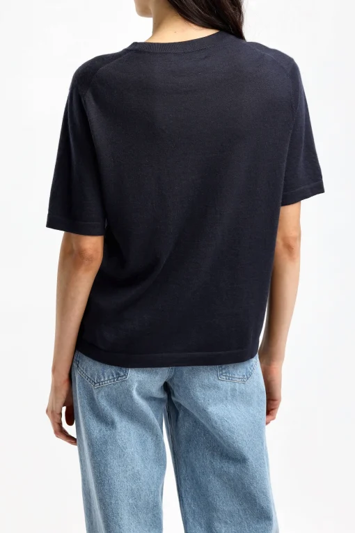 Femme Lisa Yang Tricot Julia En Bleu Marine