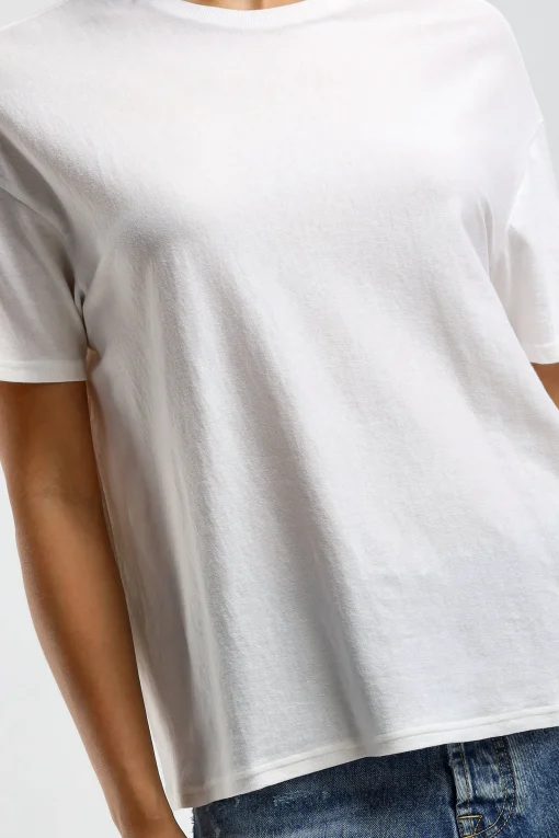 Femme R13 T-Shirt Boxy Seamless En Blanc