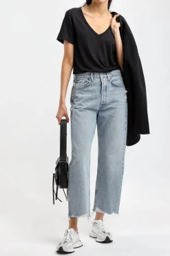 Femme Agolde T-Shirt Cameron En Noir