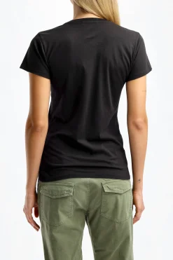 Femme Nili Lotan T-Shirt Lana En Noir De Jais