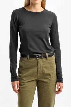 Femme Nili Lotan T-Shirt Long En Noir Delave