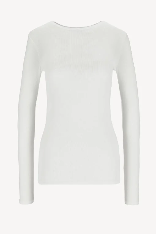 Femme Anthony Thomas Melillo T-Shirt Long Modal Rib En Blanc
