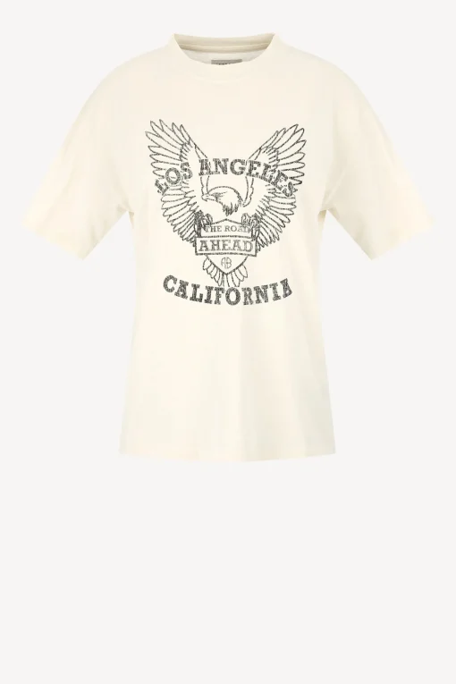 Femme Anine Bing T-Shirt Milo En Blanc Casse