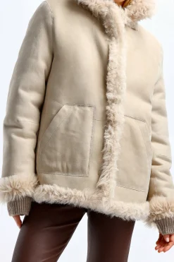 Femme Jadia Veste Cleo Reversible En Blanc Casse