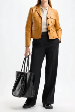 Femme Proenza Schouler Veste En Cuir Glossy En Caramel