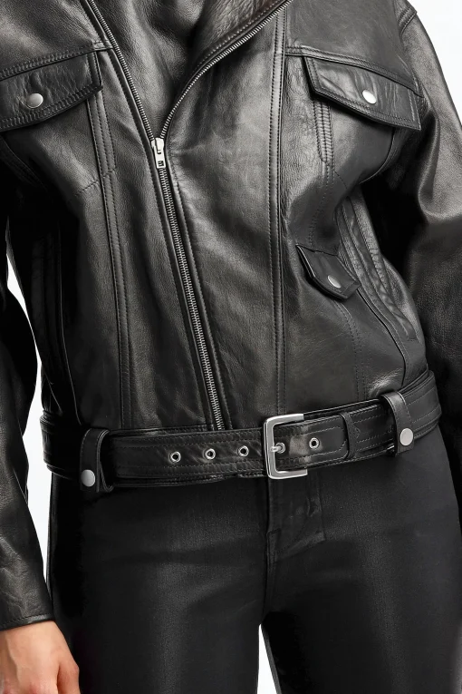 Femme Nili Lotan Veste En Cuir Lenny En Noir